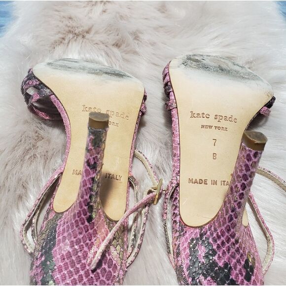 Kate Spade Snakeskin Print Fabric Heels shoes - Picture 4 of 5